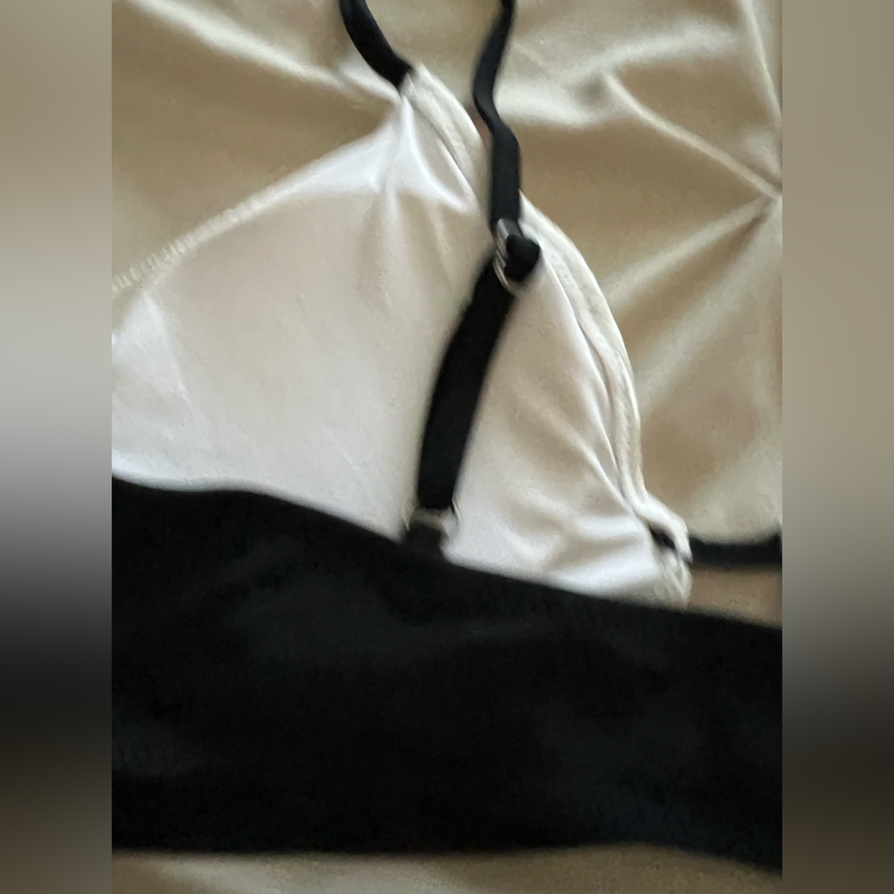 Cupshe Black & White Ribbed Triangle Bikini Set - Picture 8 of 8